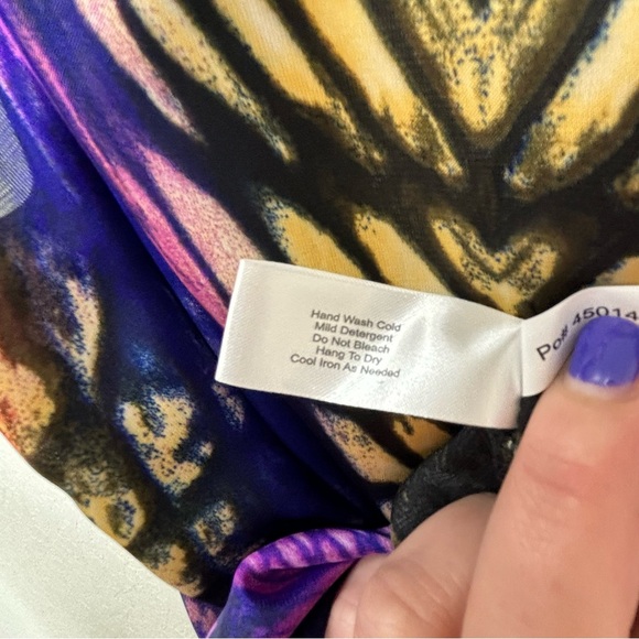 Boston Proper Snake-print Wrap Blouse Sz 2 - Picture 9 of 12